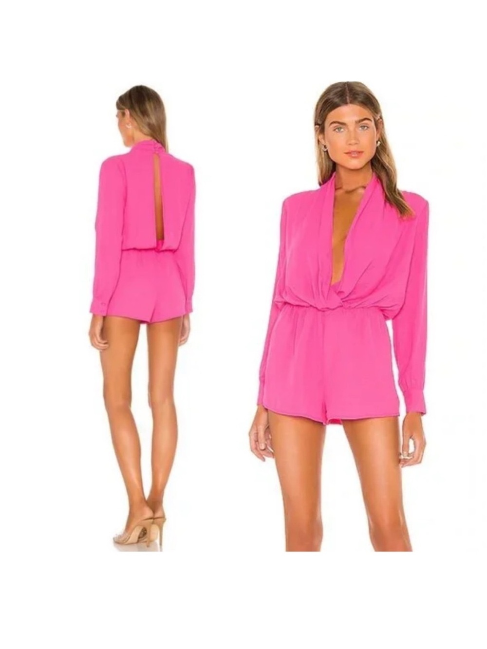 New NWT Superdown Kaycie Hot Pink One-Piece Romper XS